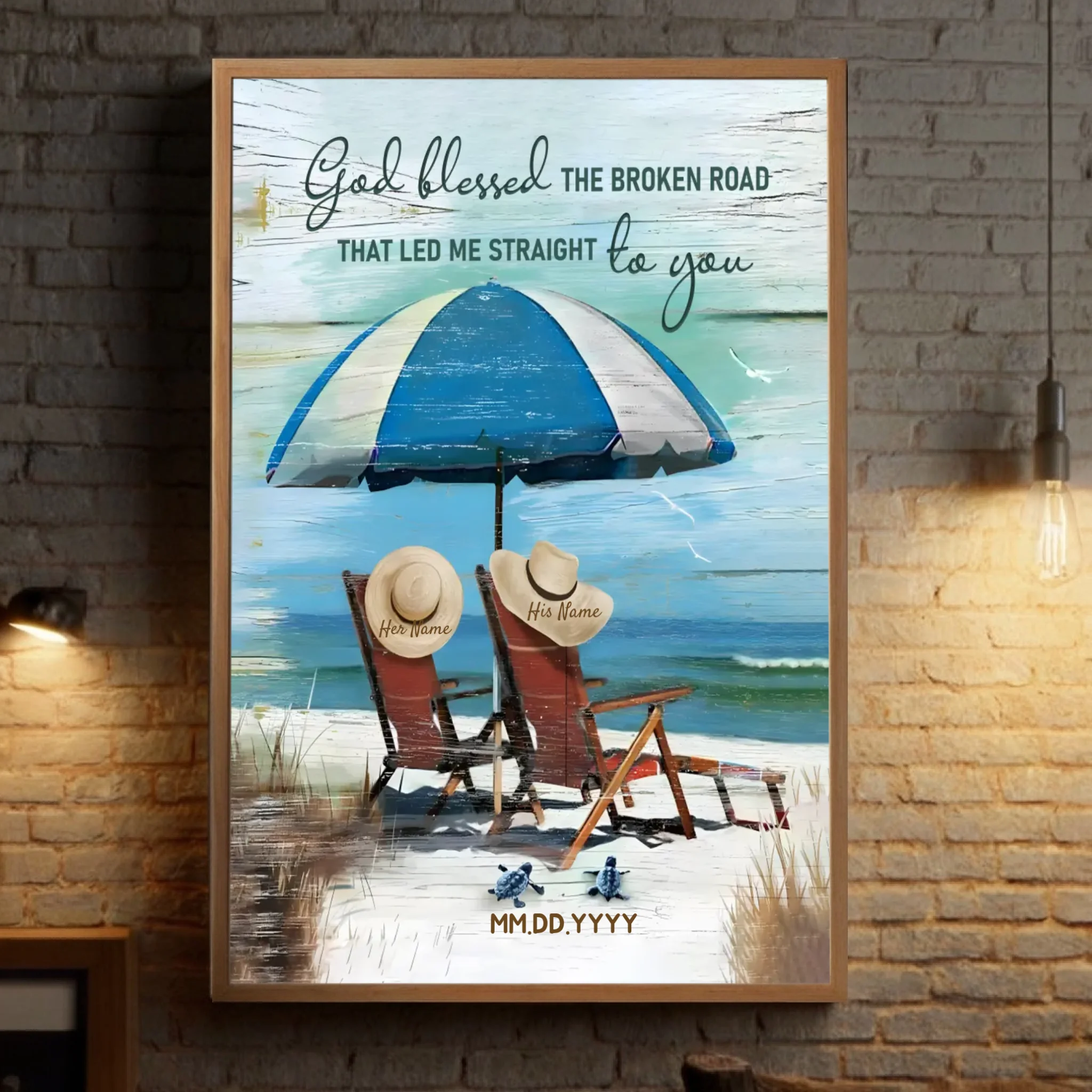 Customizable Wedding Poster: “God Blessed the Broken Road” – Celebrate Your Journey Together - 89Prints