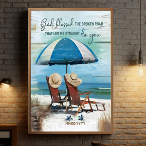Customizable Wedding Poster: “God Blessed the Broken Road” – Celebrate Your Journey Together - 89Prints