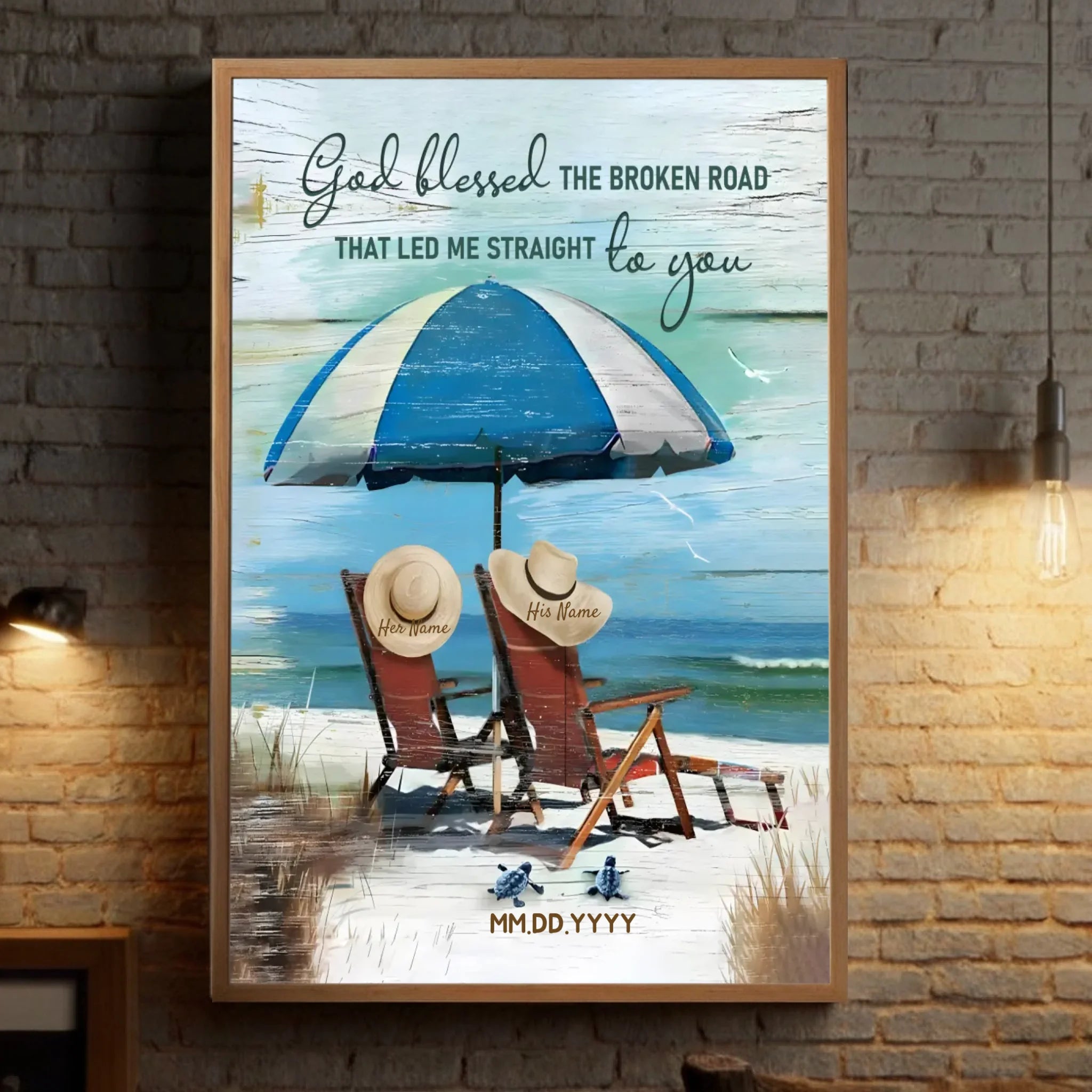 Customizable Wedding Poster: “God Blessed the Broken Road” – Celebrate Your Journey Together - 89Prints