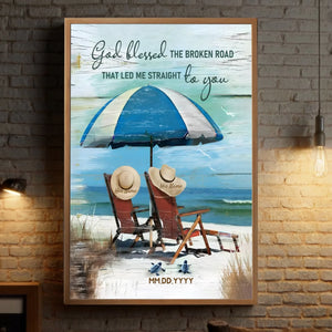 Customizable Wedding Poster: “God Blessed the Broken Road” – Celebrate Your Journey Together - 89Prints