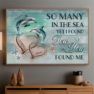 Personalized Wedding Poster: Beautiful Sea Theme Design with Custom Names and Love Messages - 89Prints