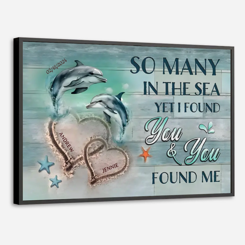 Personalized Wedding Poster: Beautiful Sea Theme Design with Custom Names and Love Messages - 89Prints