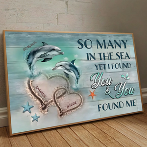 Personalized Wedding Poster: Beautiful Sea Theme Design with Custom Names and Love Messages - 89Prints