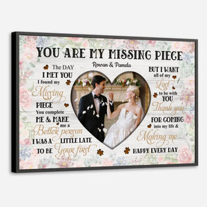 Personalized Wedding Poster: “You Are My Missing Piece” – Customizable with Your Names and Photo
