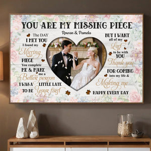 Personalized Wedding Poster: “You Are My Missing Piece” – Customizable with Your Names and Photo