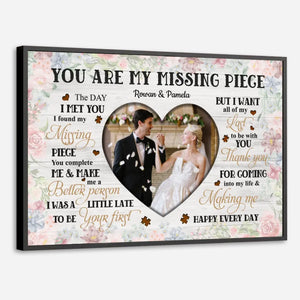 Personalized Wedding Poster: “You Are My Missing Piece” – Customizable with Your Names and Photo