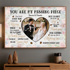 Personalized Wedding Poster: “You Are My Missing Piece” – Customizable with Your Names and Photo