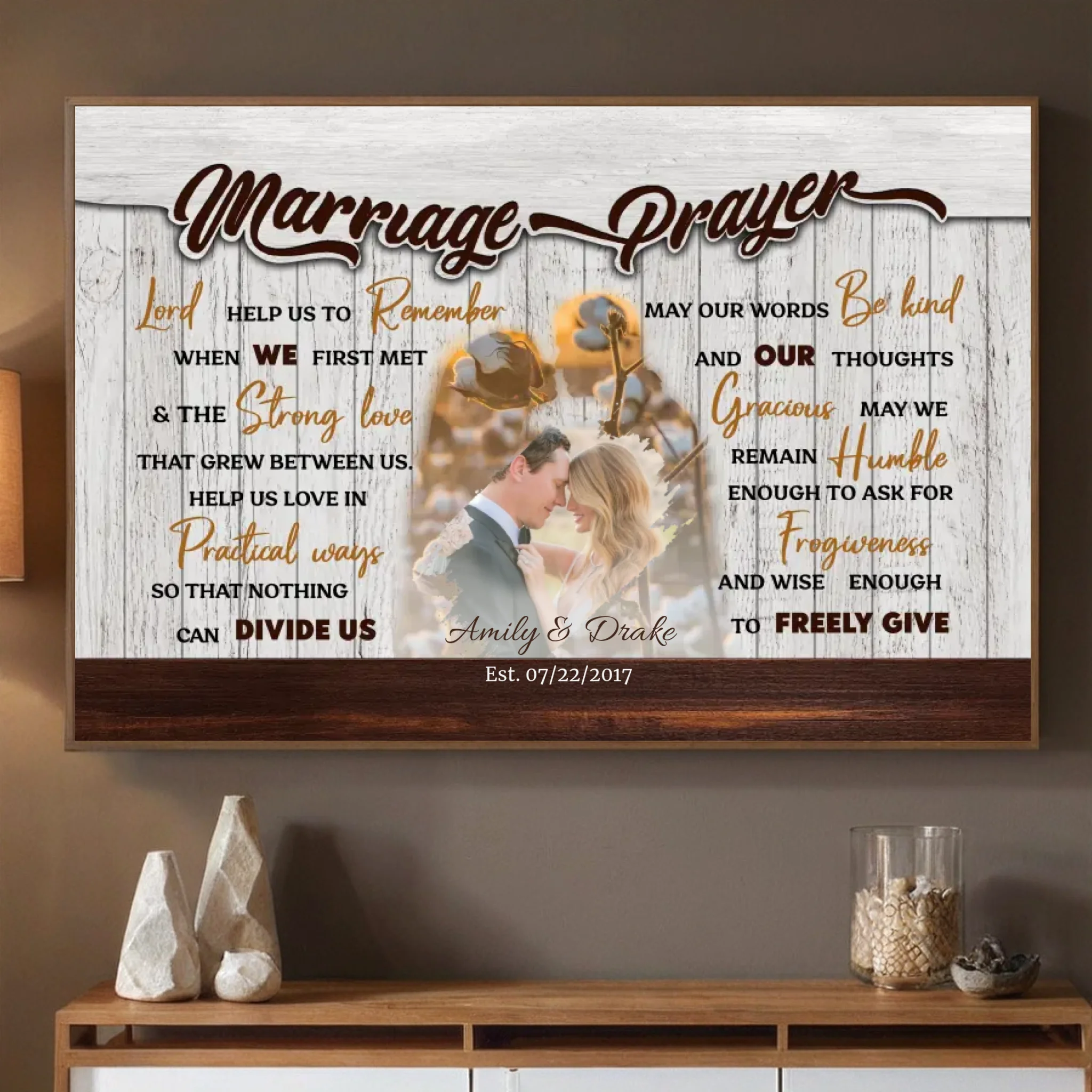 Custom Wedding Gift: “Marriage Prayer” Poster – A Thoughtful and Lasting Memory - 89Prints
