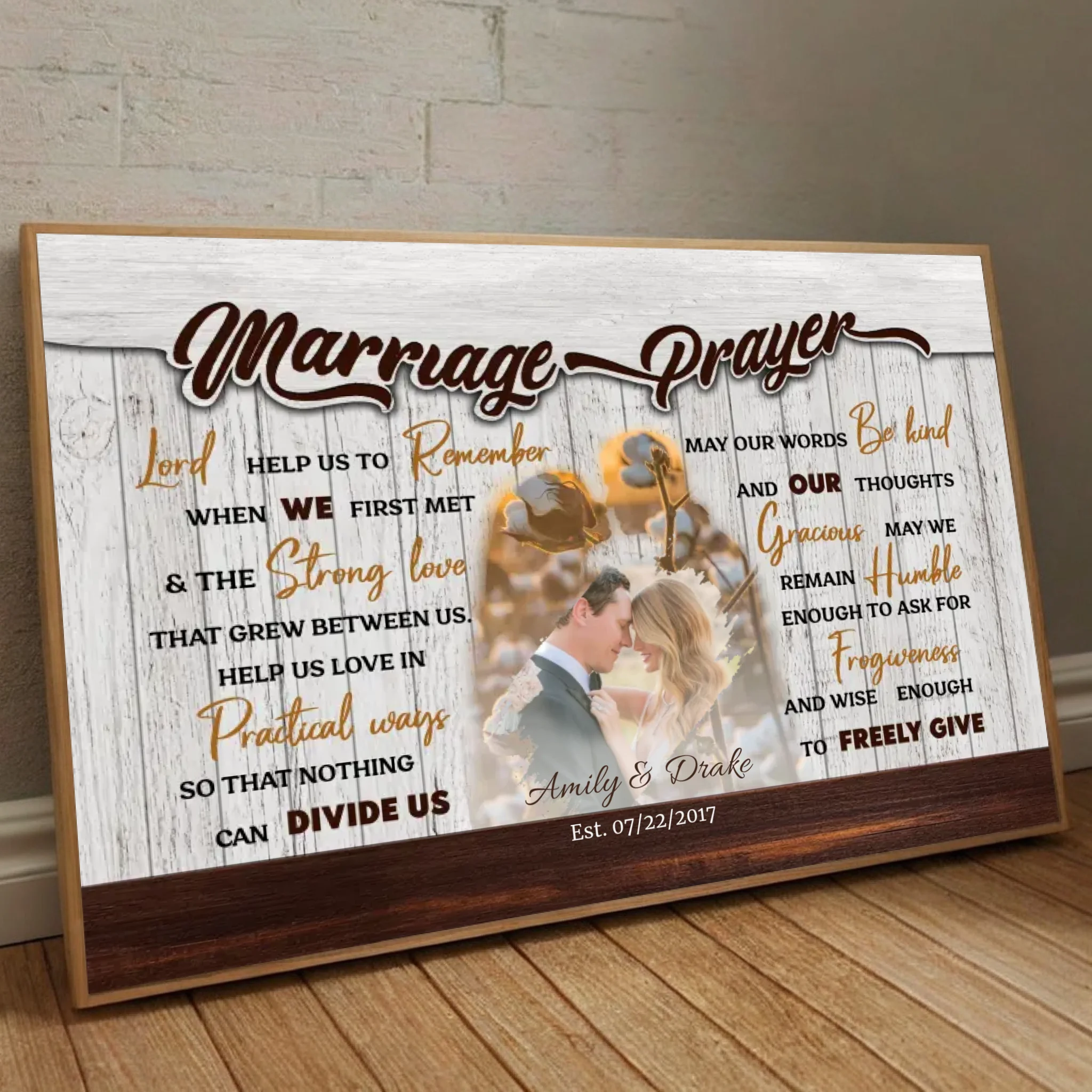 Custom Wedding Gift: “Marriage Prayer” Poster – A Thoughtful and Lasting Memory - 89Prints