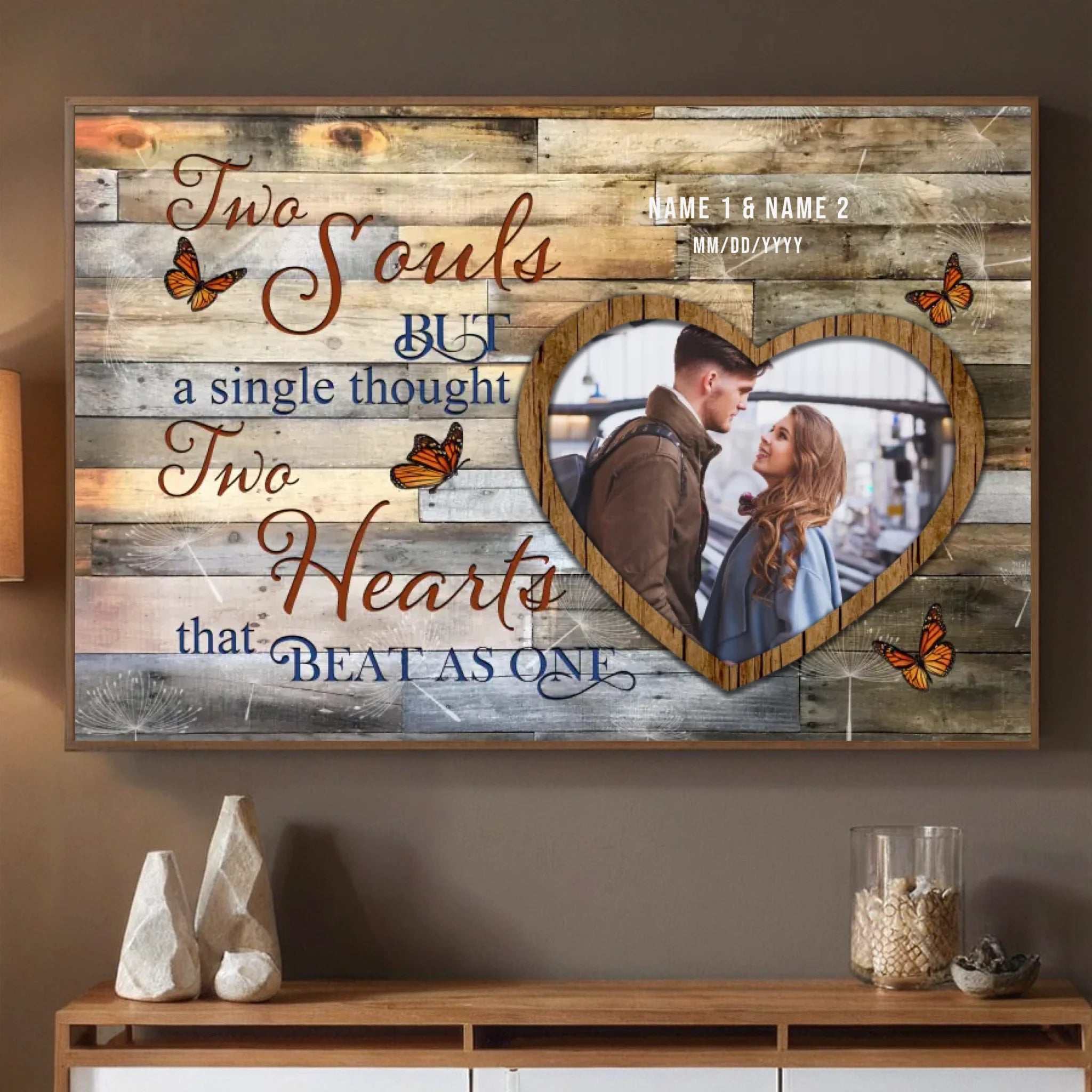 Custom Wedding Poster: “Two Souls, One Heart” – Celebrate Your Eternal Bond - 89Prints