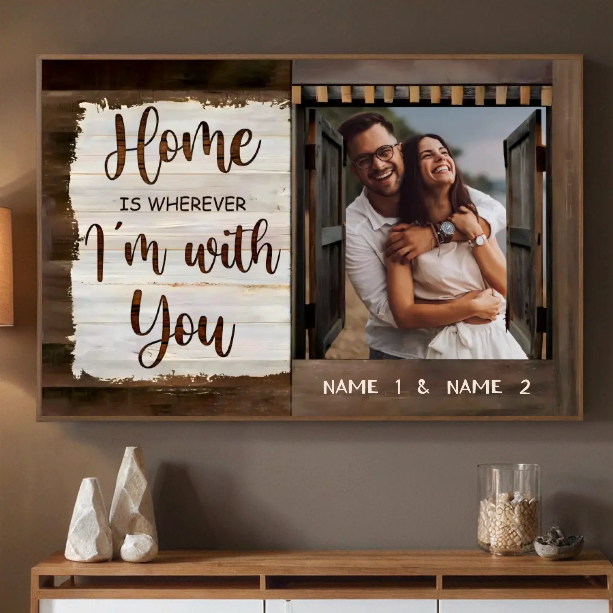 Home Is Wherever I'm with You – Personalized Wedding Poster to Cherish Your Love - 89Prints