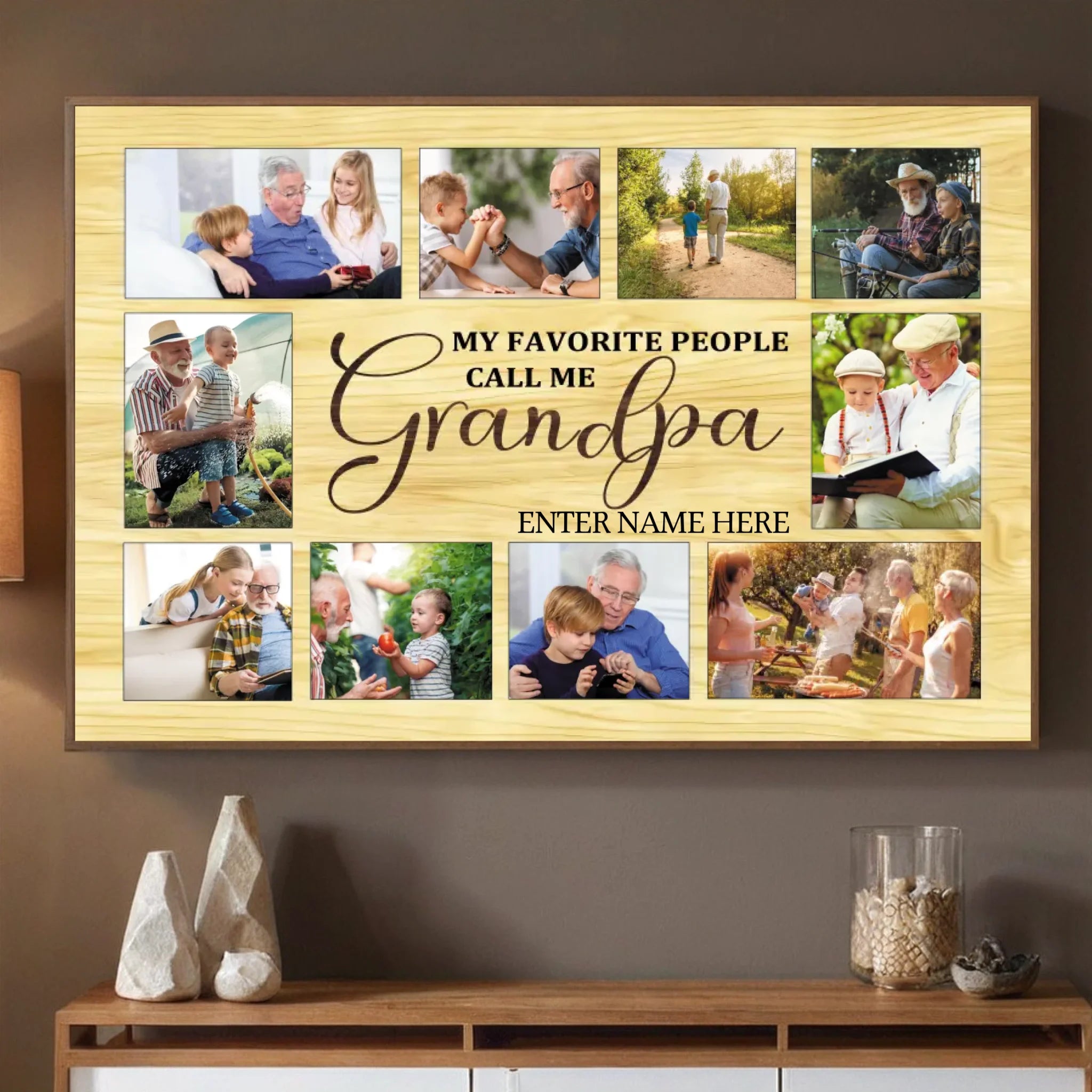 Customizable Poster for Grandfathers – My Favorite People Call Me Grandpa - 89Prints