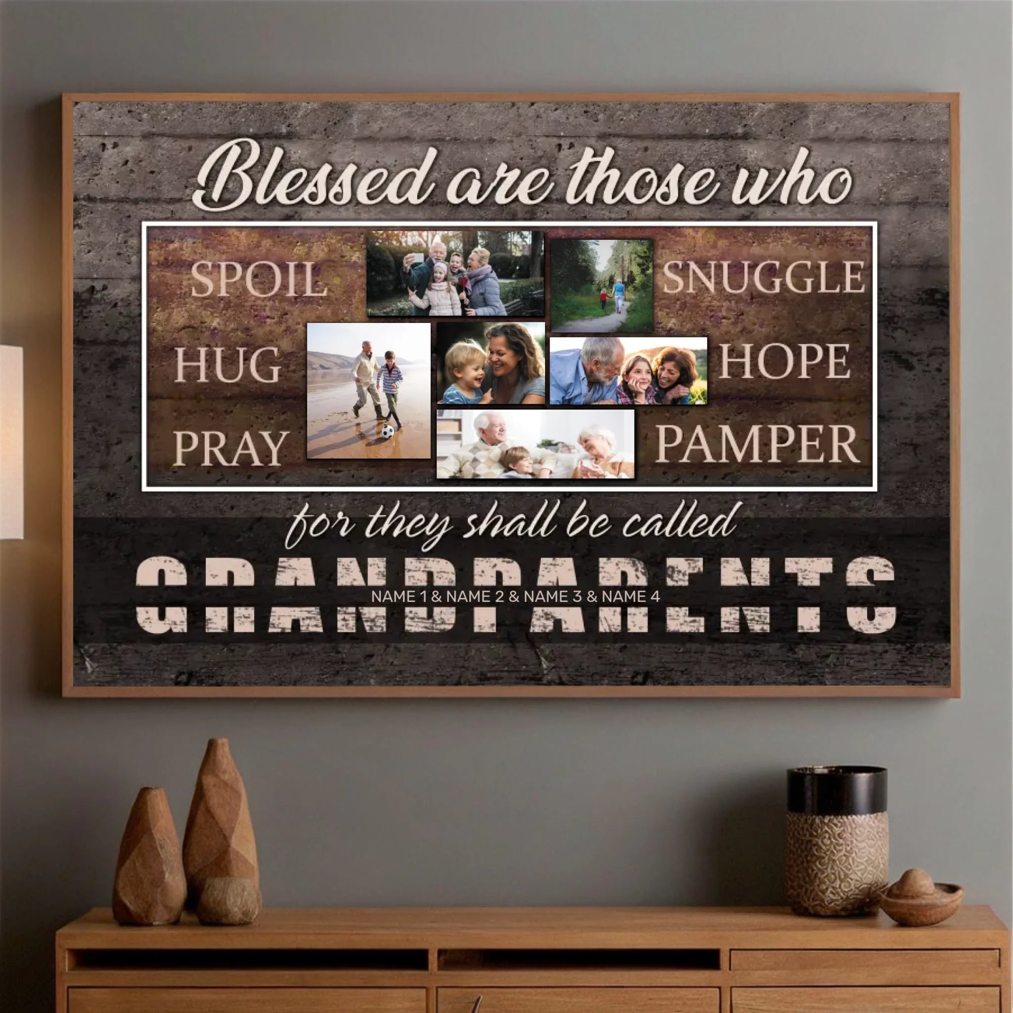 Custom Grandparents Poster – Where Love Grows and Family Begins - 89Prints