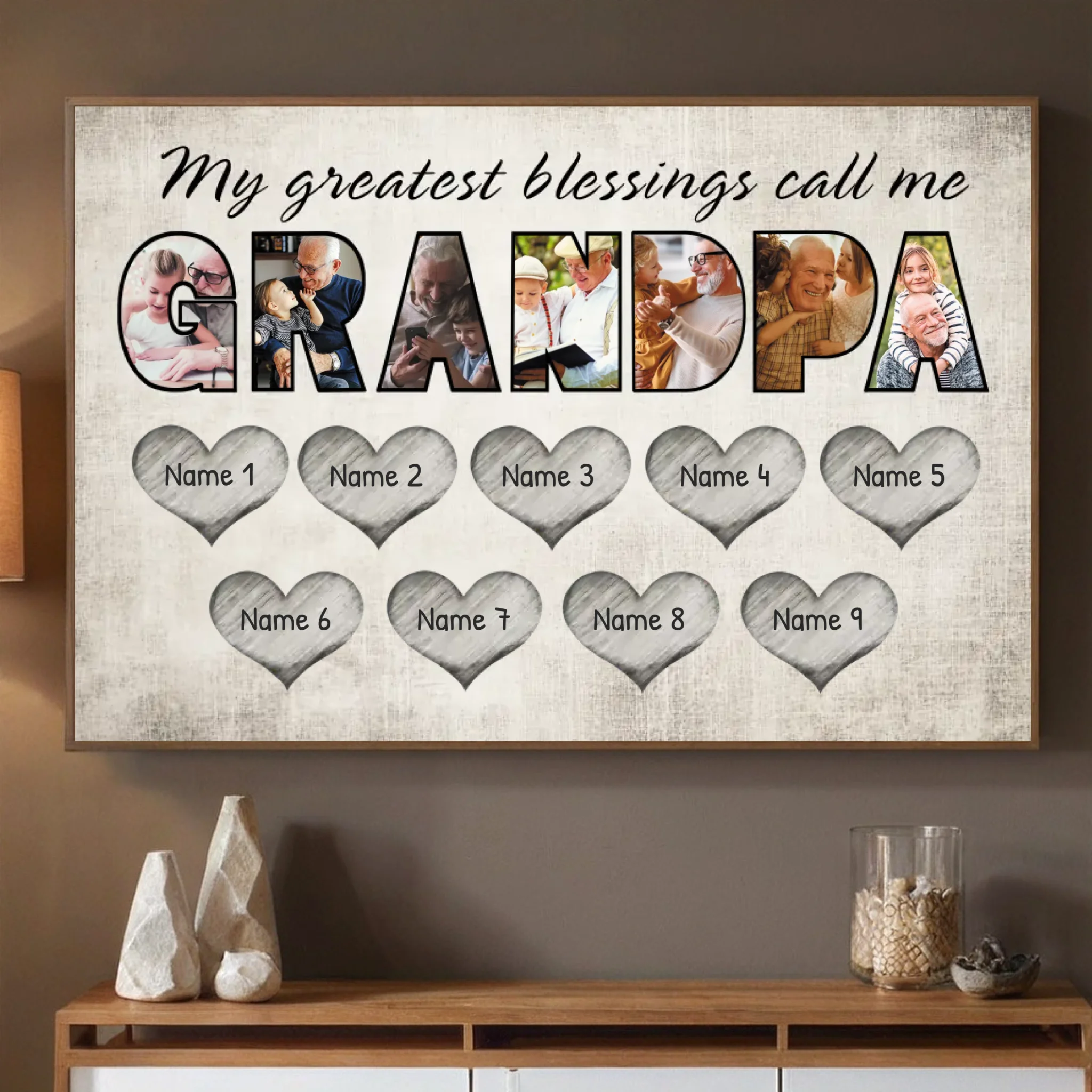 My Greatest Blessing Is Calling Me Grandpa – Personalized Poster Gift - 89Prints