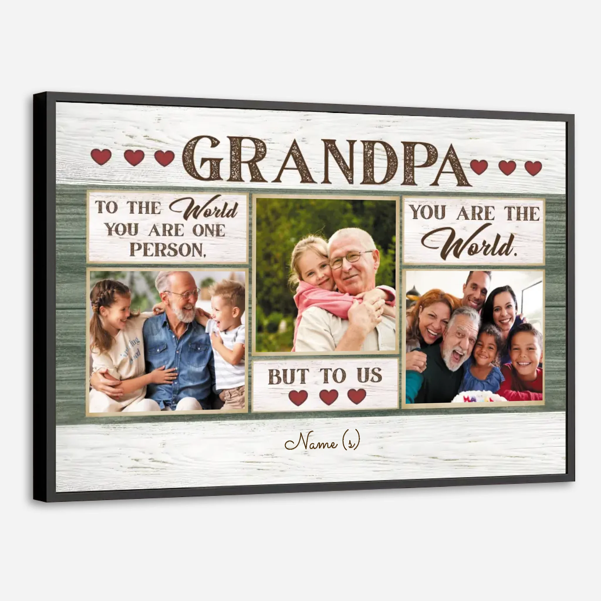 Personalized “To Our Grandpa – You Are Our World” Poster Gift - 89Prints