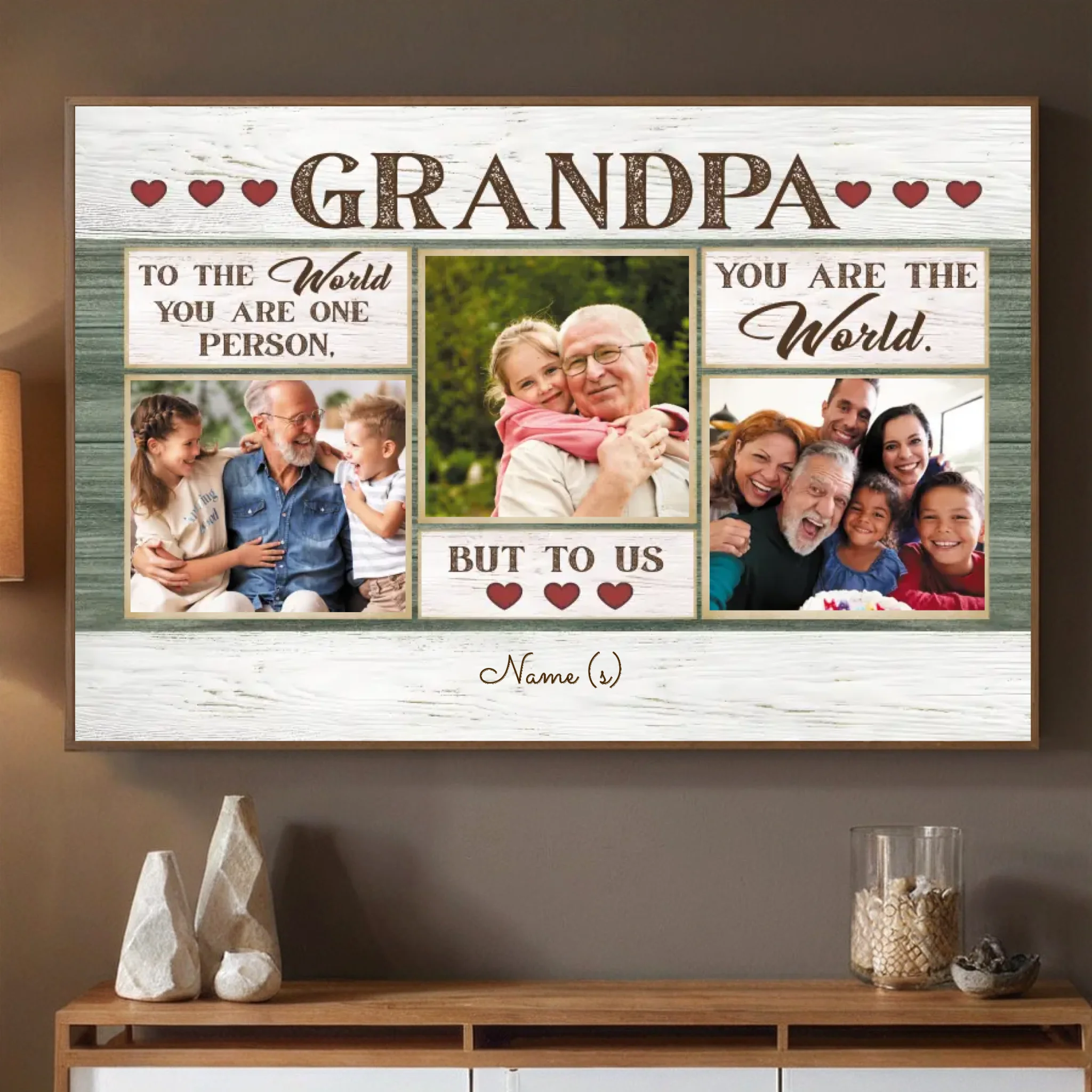 Personalized “To Our Grandpa – You Are Our World” Poster Gift - 89Prints