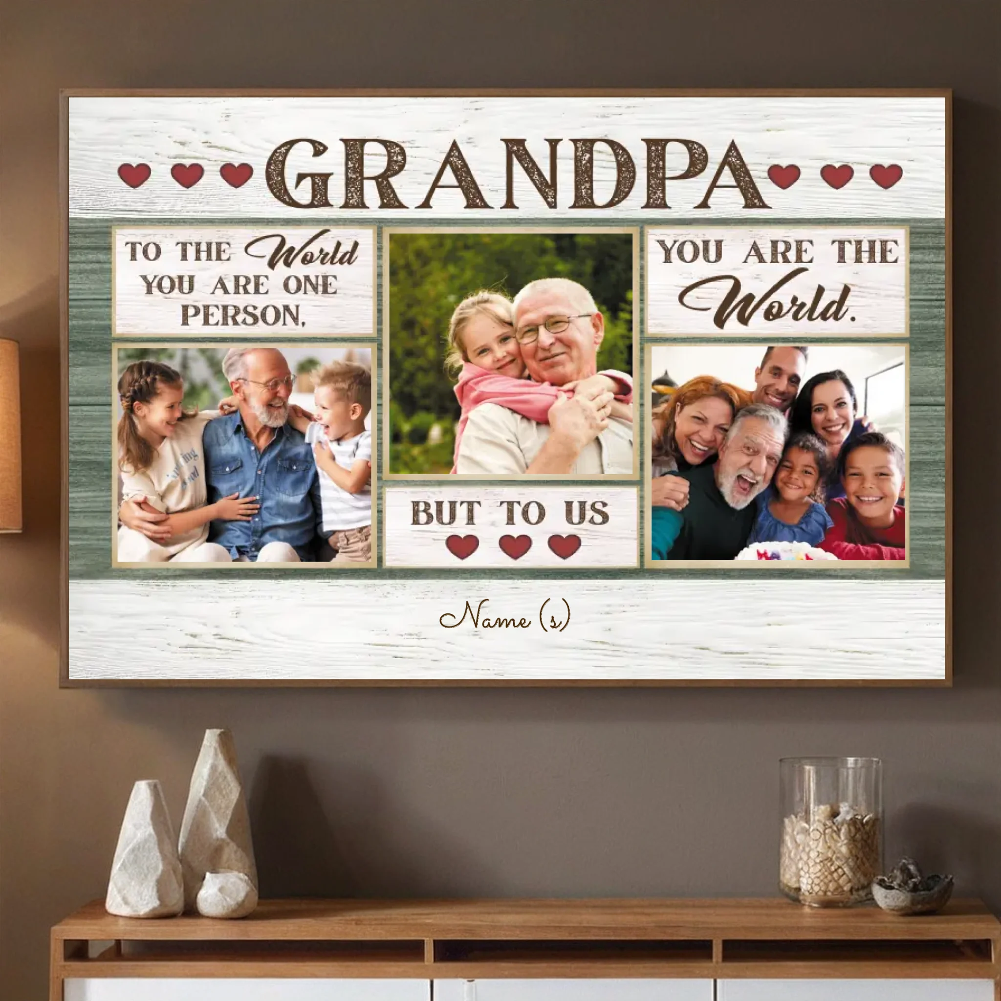 Personalized “To Our Grandpa – You Are Our World” Poster Gift - 89Prints