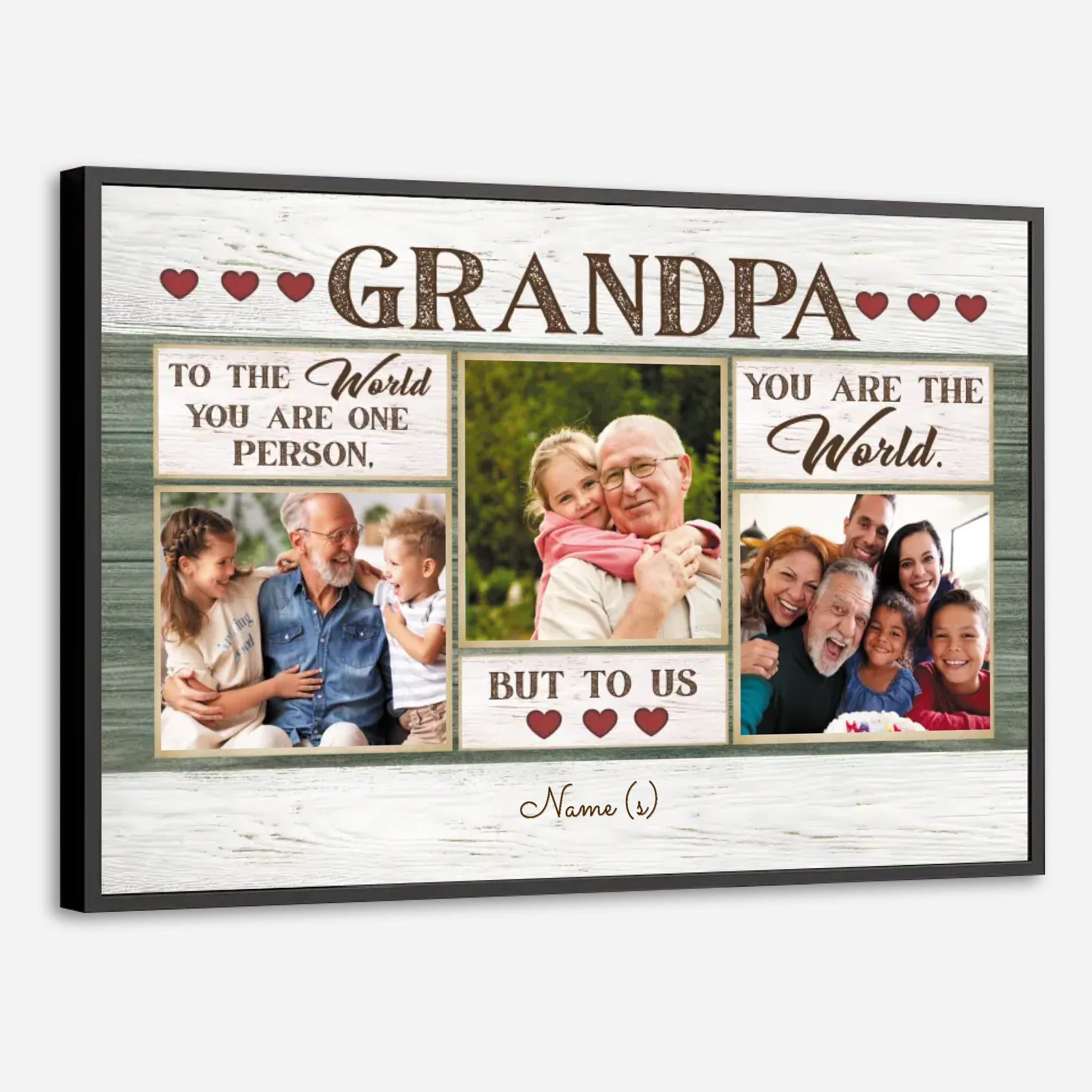 Personalized “To Our Grandpa – You Are Our World” Poster Gift - 89Prints