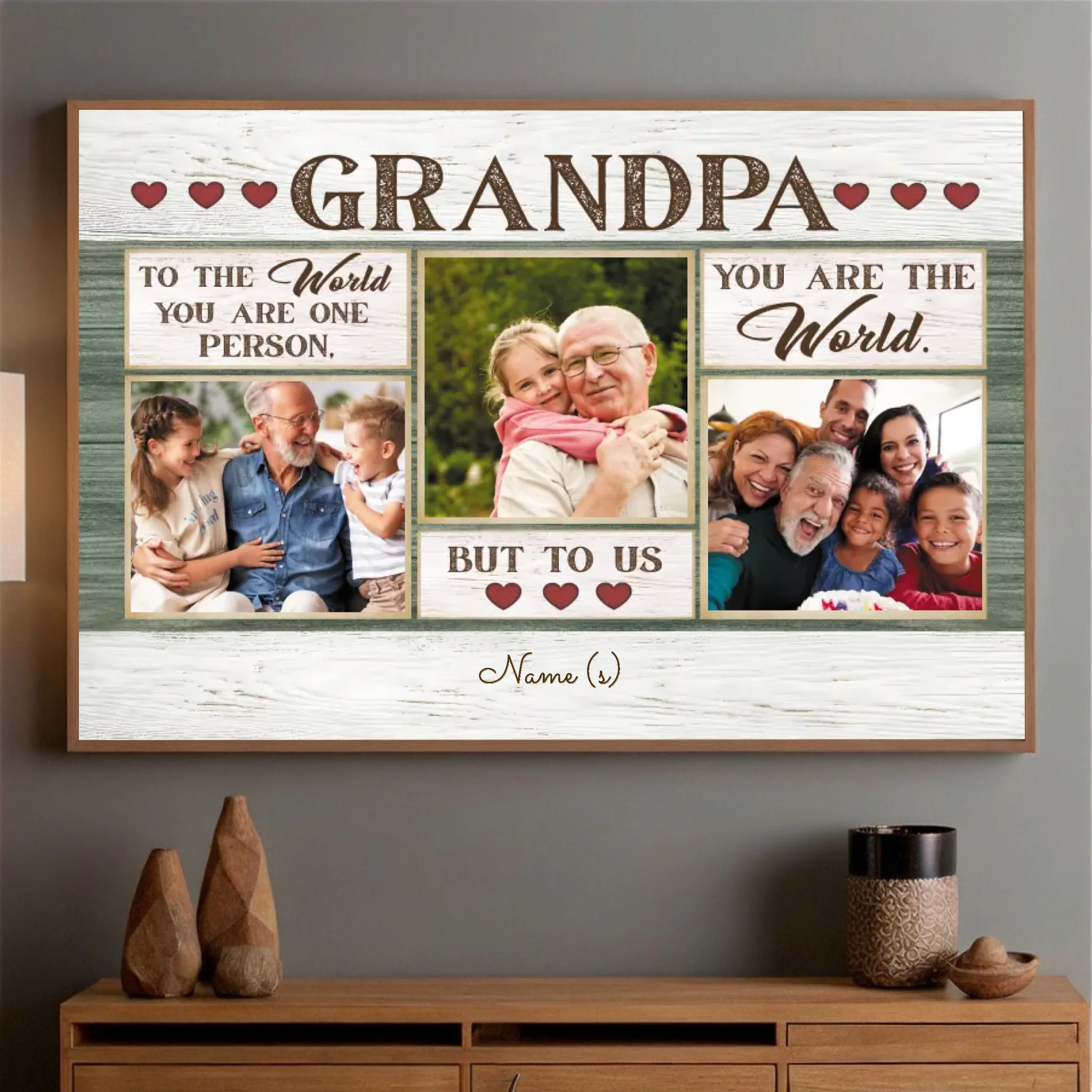 Personalized “To Our Grandpa – You Are Our World” Poster Gift - 89Prints