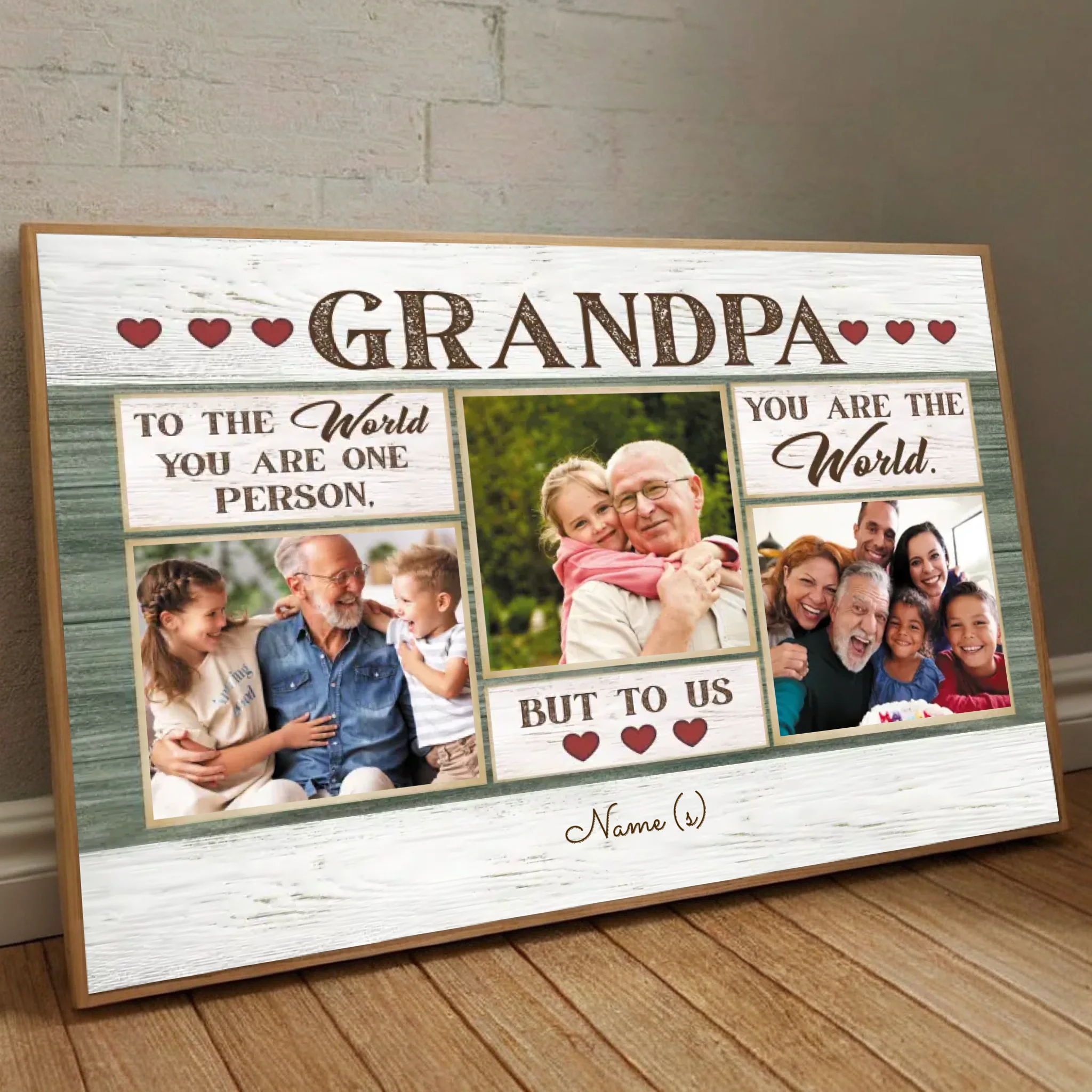 Personalized “To Our Grandpa – You Are Our World” Poster Gift - 89Prints