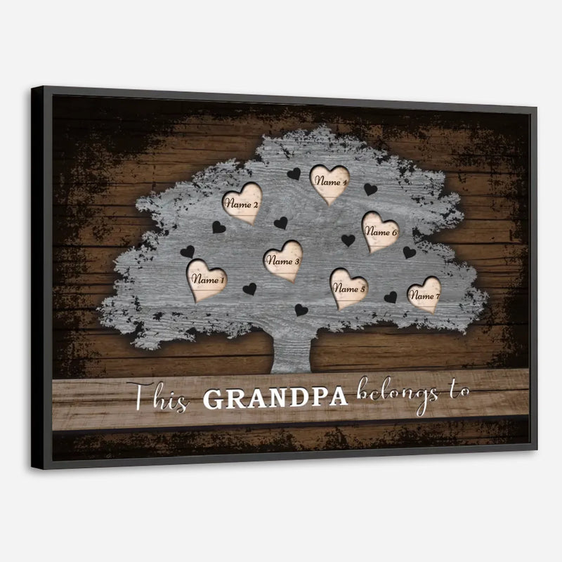 Personalized Grandpa Poster – A Unique Family Tree Gift from 89Prints