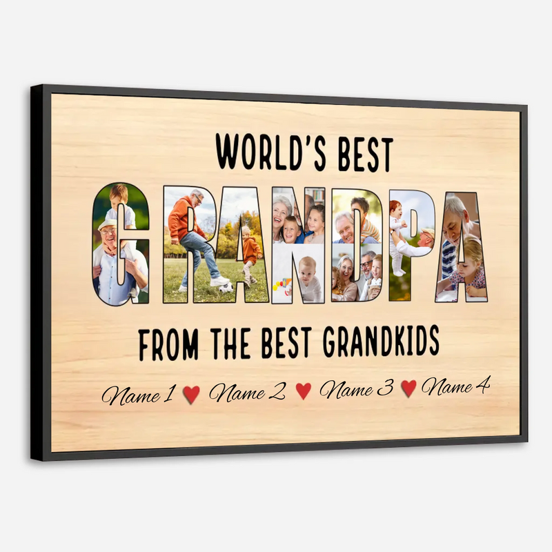 Custom “World’s Best Grandpa” Poster with Photos & Names | 89Prints