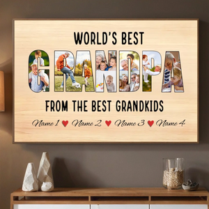 Custom “World’s Best Grandpa” Poster with Photos & Names | 89Prints