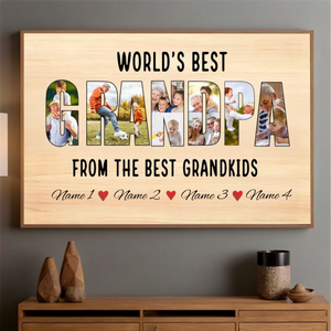 Custom “World’s Best Grandpa” Poster with Photos & Names | 89Prints