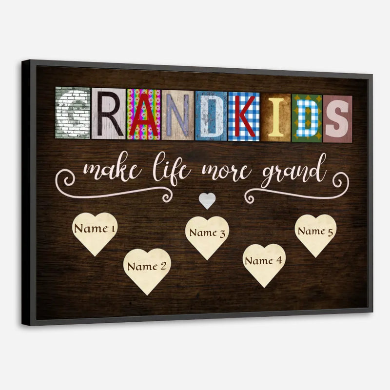 Make Life More Grand with Their Names – Personalized Grandparents Poster - 89Prints