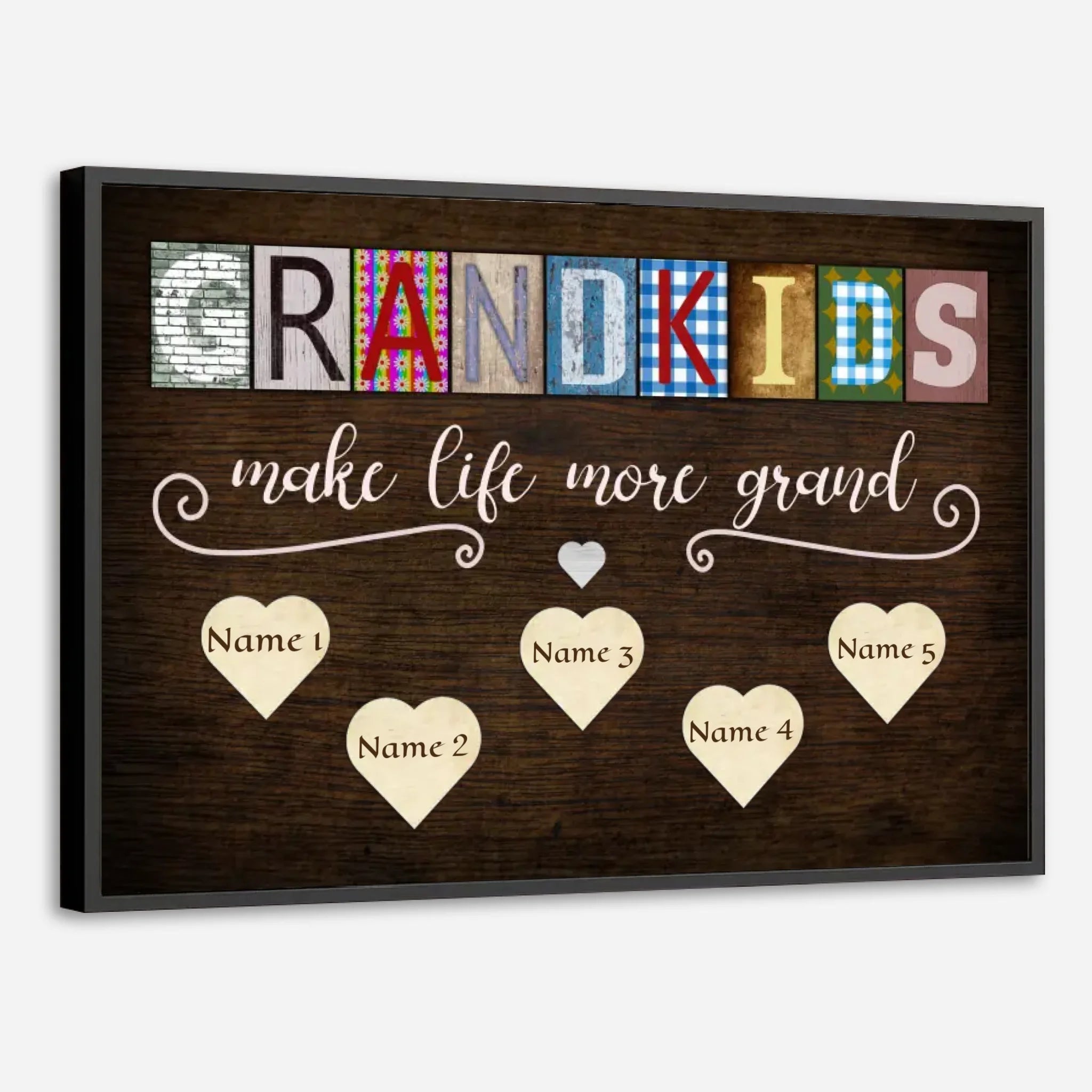 Make Life More Grand with Their Names – Personalized Grandparents Poster - 89Prints