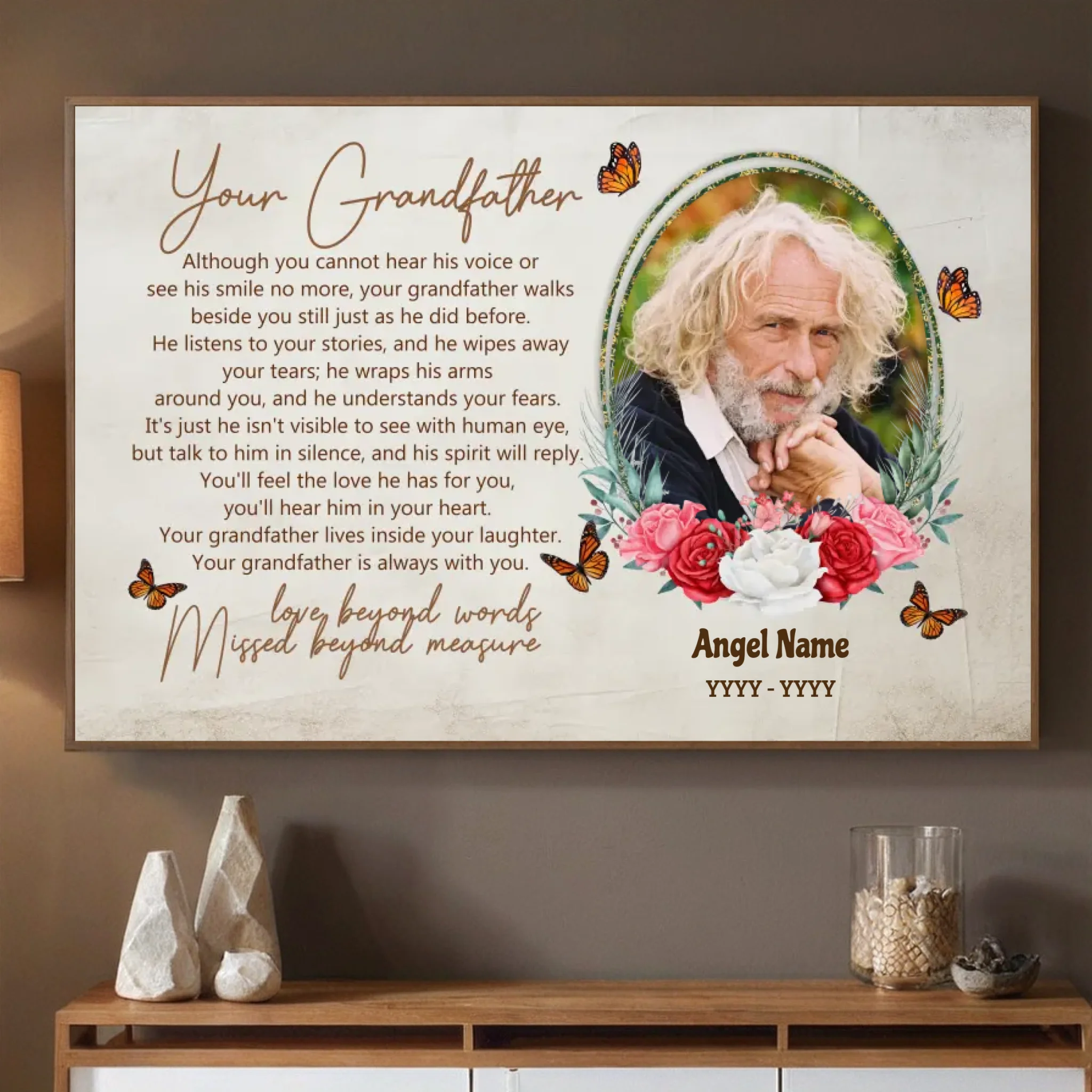 Custom Grandfather Memorial – Forever in Your Heart Poster - 89Prints