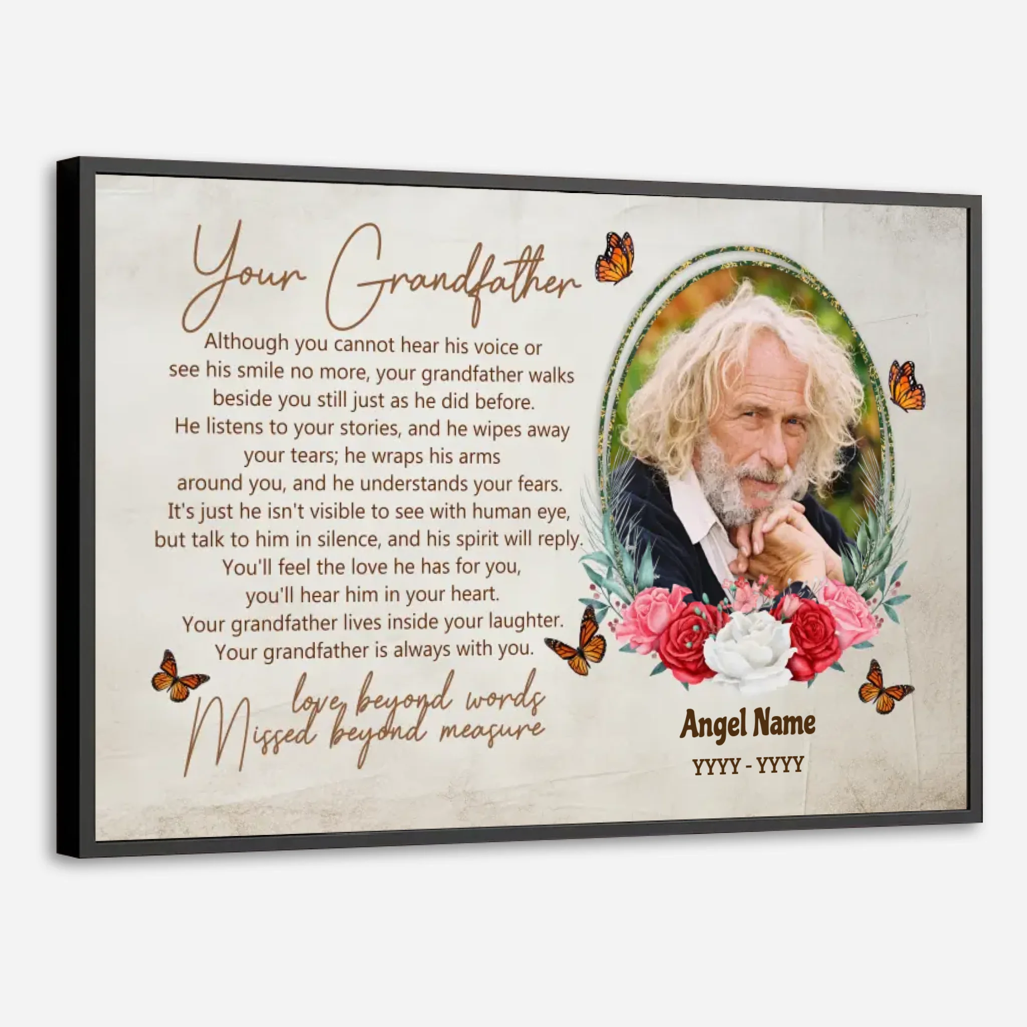 Custom Grandfather Memorial – Forever in Your Heart Poster - 89Prints