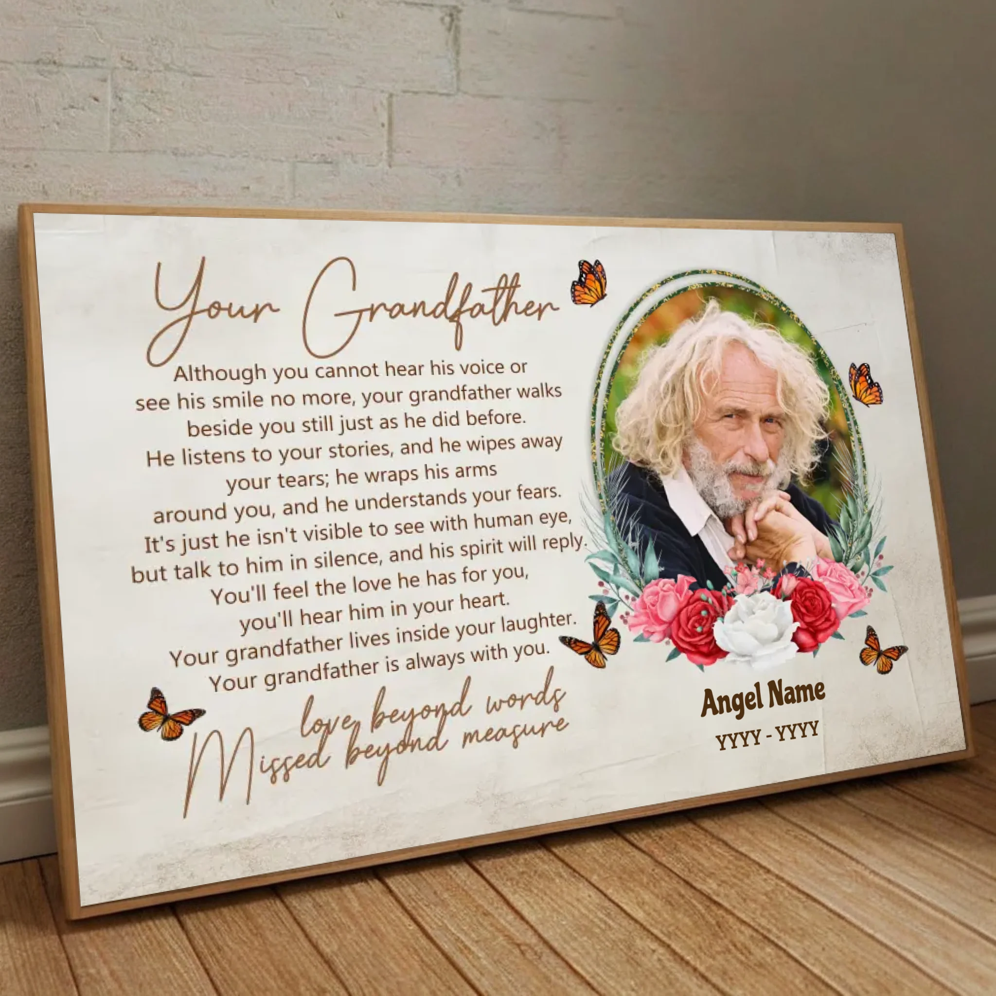 Custom Grandfather Memorial – Forever in Your Heart Poster - 89Prints