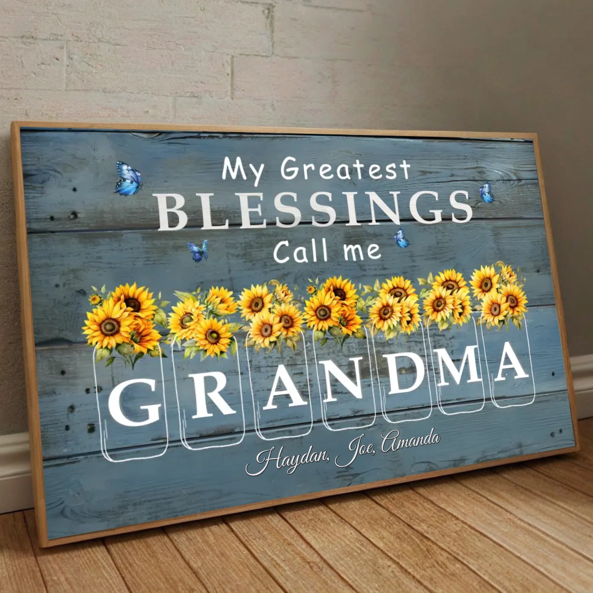 Custom Grandma Poster with Sunflowers – A Unique and Meaningful Gift - 89Prints