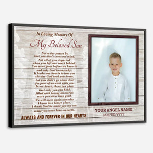 Customizable Poster for Your Beloved Son – Cherish His Memory Forever - 89Prints