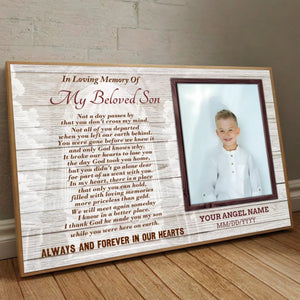 Customizable Poster for Your Beloved Son – Cherish His Memory Forever - 89Prints