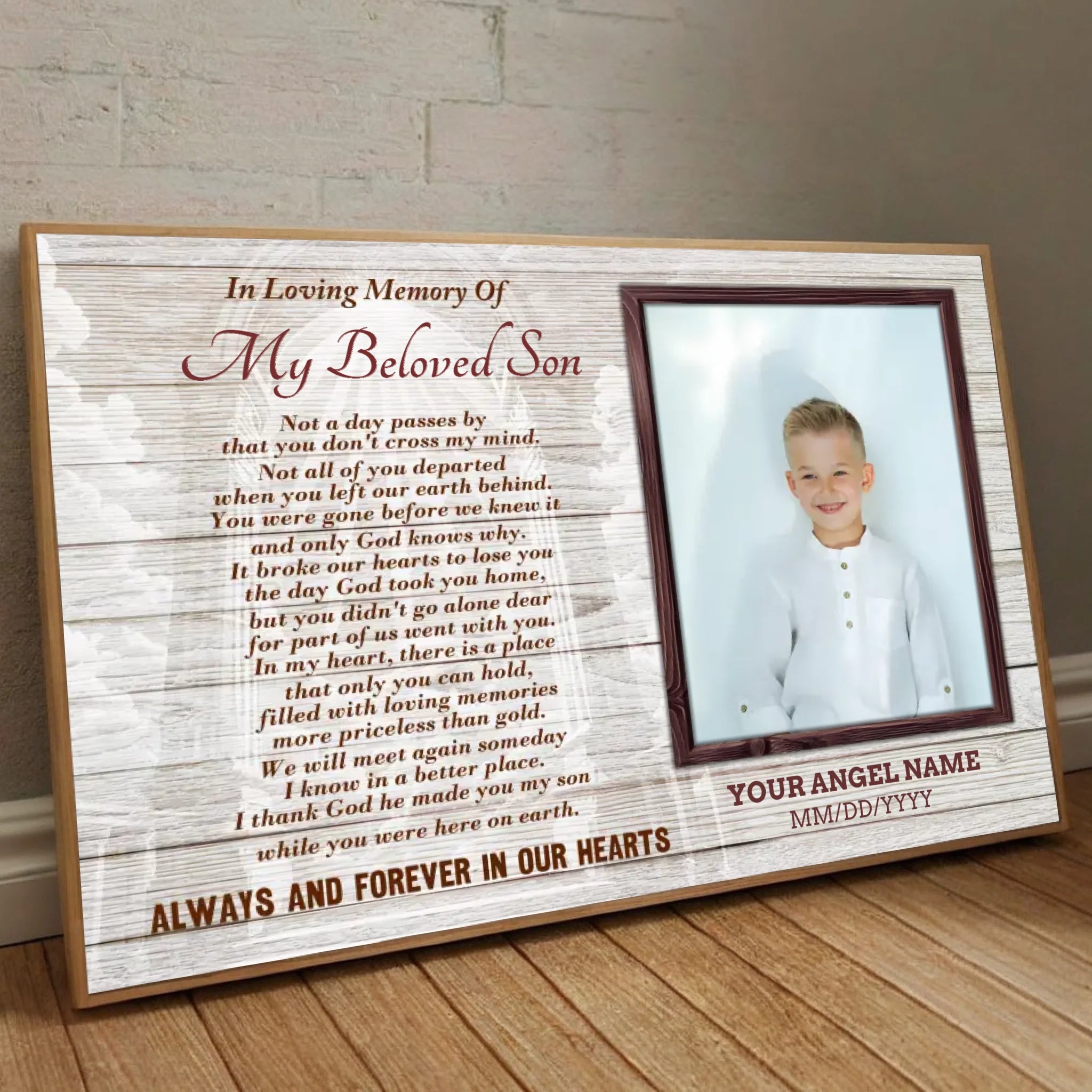 Customizable Poster for Your Beloved Son – Cherish His Memory Forever - 89Prints