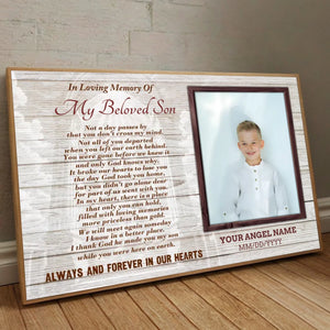 Customizable Poster for Your Beloved Son – Cherish His Memory Forever - 89Prints