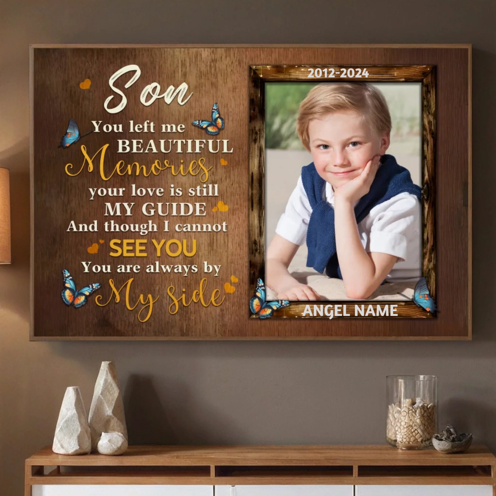 Custom Memorial Poster for Son – Always by My Side - 89Prints