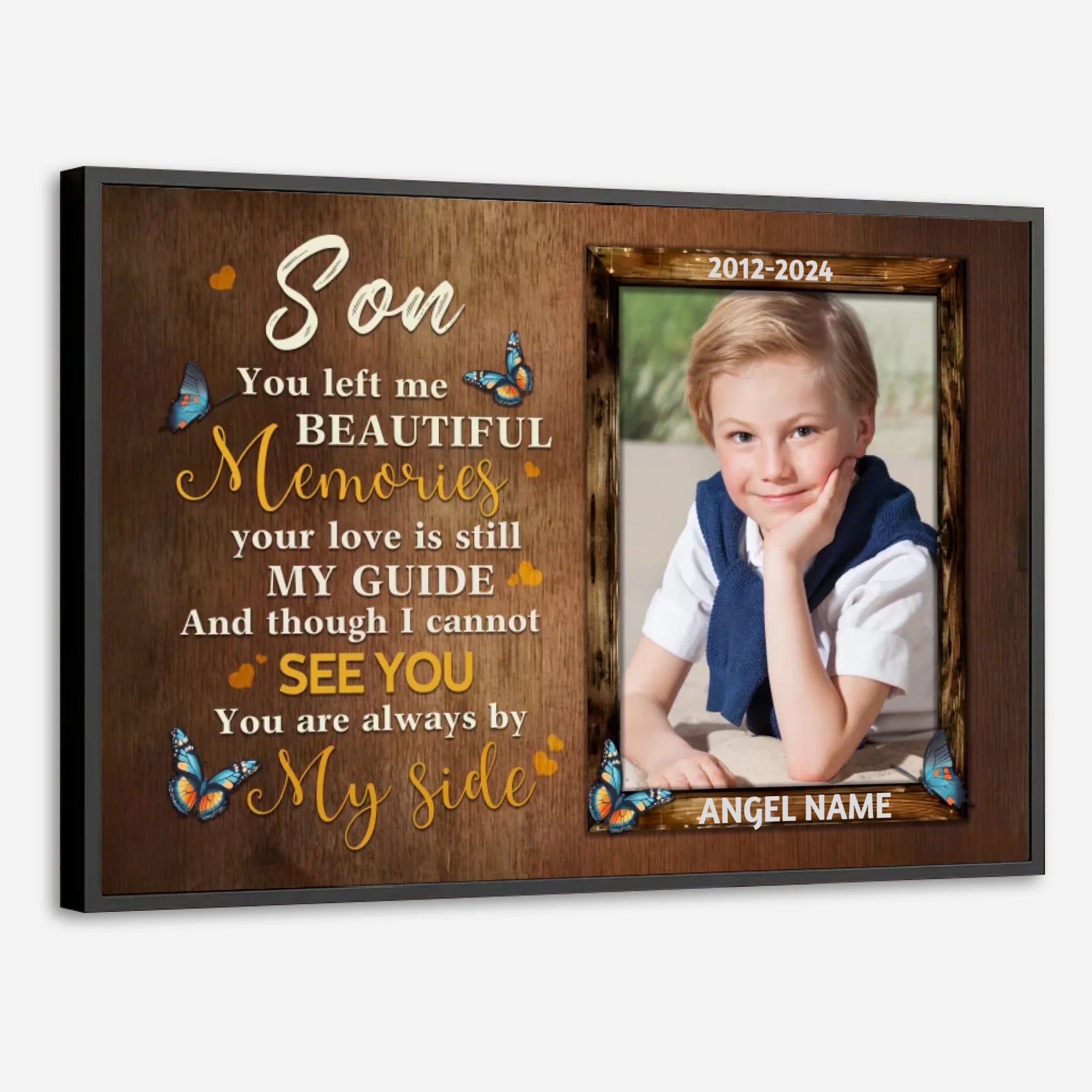 Custom Memorial Poster for Son – Always by My Side - 89Prints