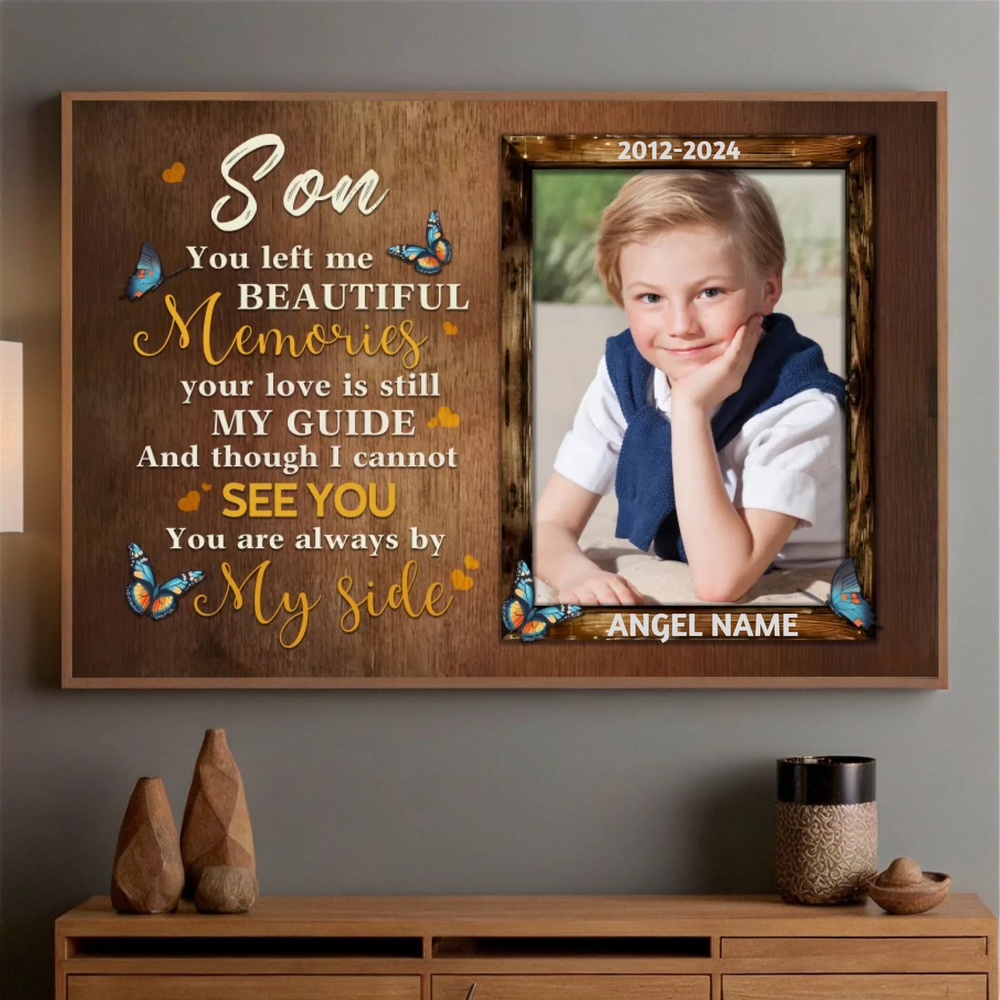 Custom Memorial Poster for Son – Always by My Side - 89Prints