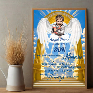 Custom Angel Wings Memorial Poster for Son – Beautiful Tribute in Heaven's Gate Design - 89Prints