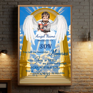 Custom Angel Wings Memorial Poster for Son – Beautiful Tribute in Heaven's Gate Design - 89Prints