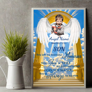 Custom Angel Wings Memorial Poster for Son – Beautiful Tribute in Heaven's Gate Design - 89Prints