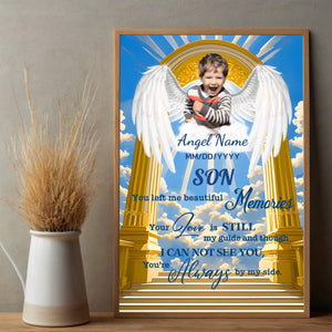 Custom Angel Wings Memorial Poster for Son – Beautiful Tribute in Heaven's Gate Design - 89Prints