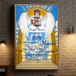 Custom Angel Wings Memorial Poster for Son – Beautiful Tribute in Heaven's Gate Design - 89Prints
