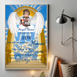 Custom Angel Wings Memorial Poster for Son – Beautiful Tribute in Heaven's Gate Design - 89Prints
