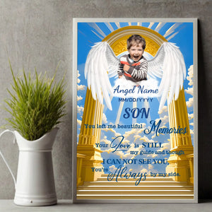 Custom Angel Wings Memorial Poster for Son – Beautiful Tribute in Heaven's Gate Design - 89Prints