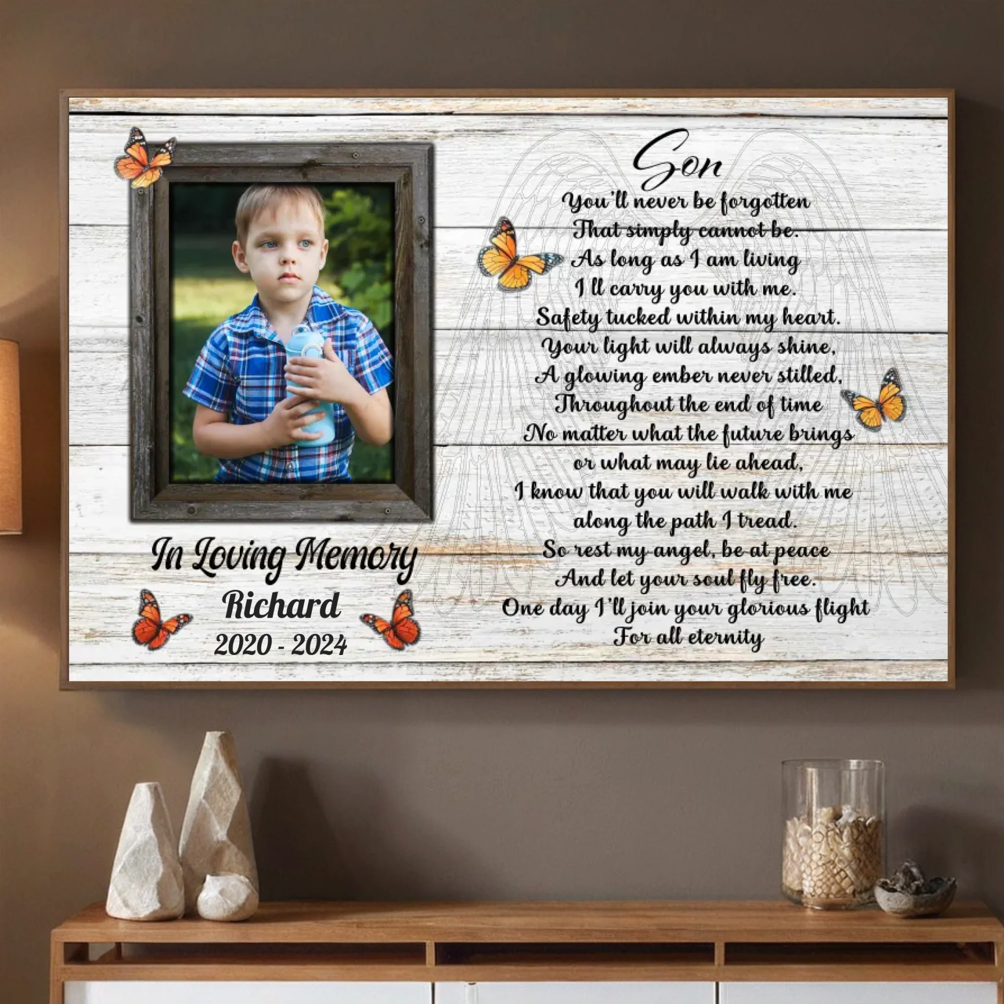 Custom Memorial Poster for Son – A Loving Tribute That Lasts Forever - 89Prints