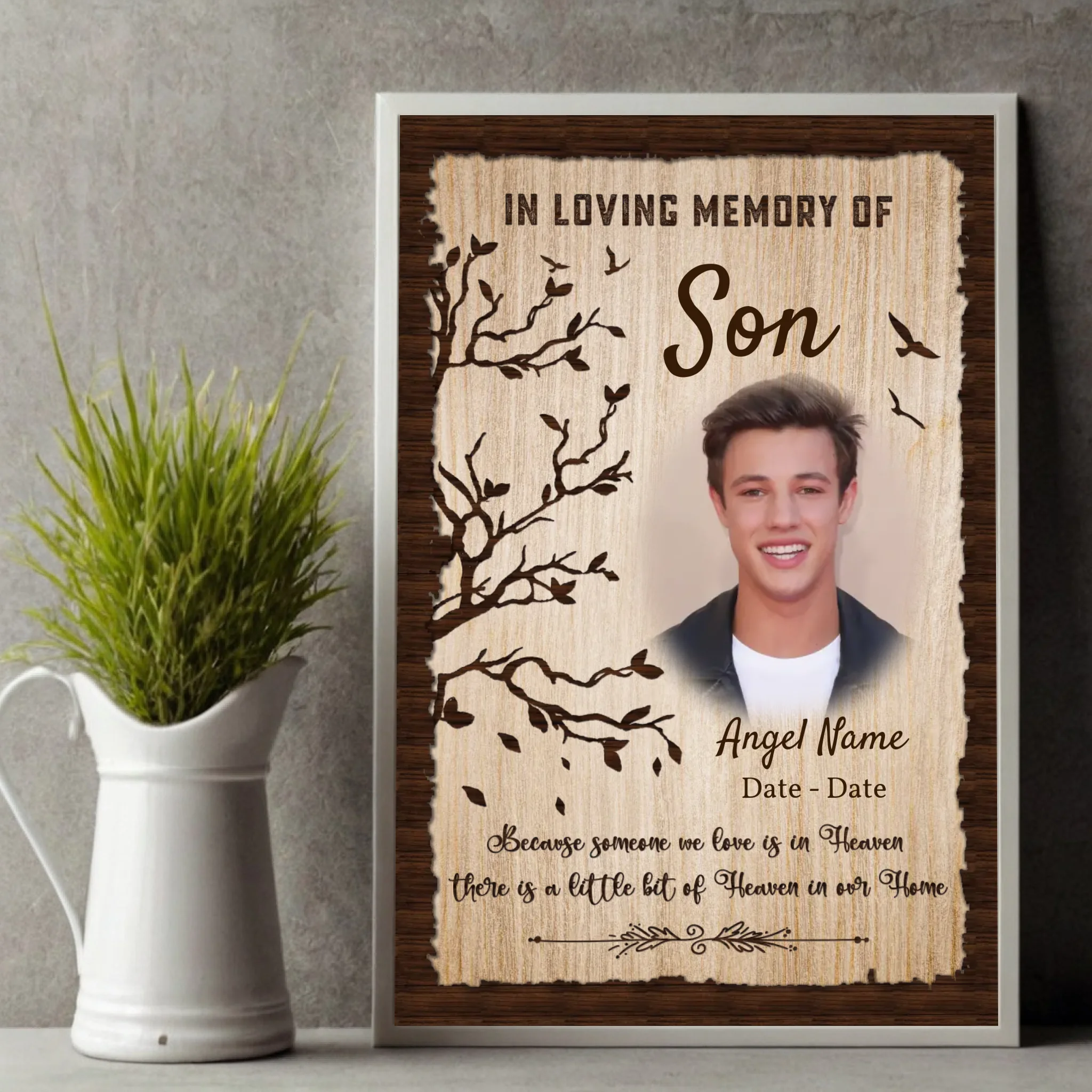 Heavenly Tribute Poster – Honoring Our Son’s Eternal Light - 89Prints